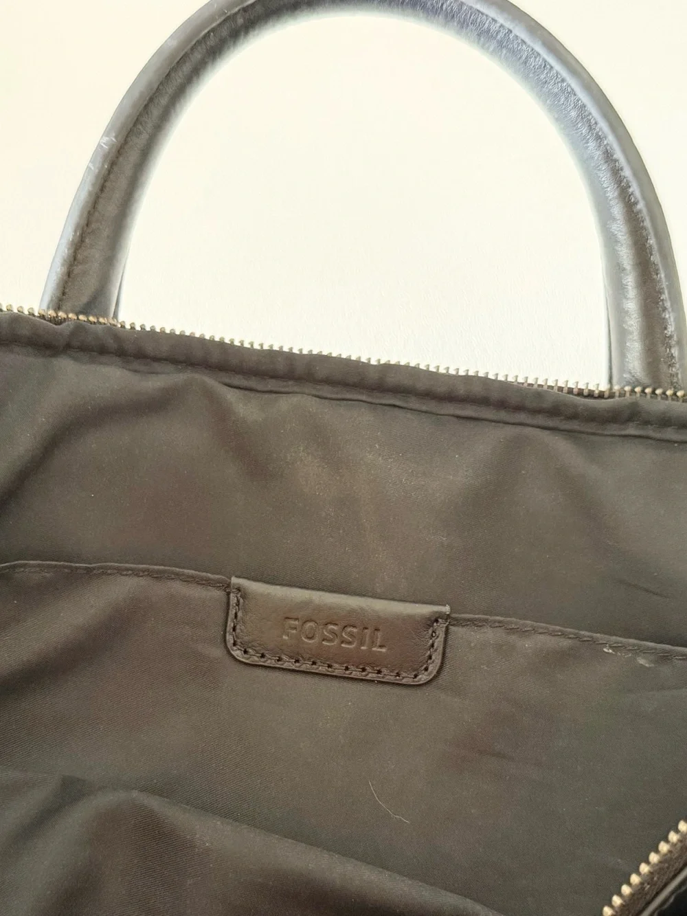 Fossil Briefcase Messenger Bag Leather Classic Minimalist Black